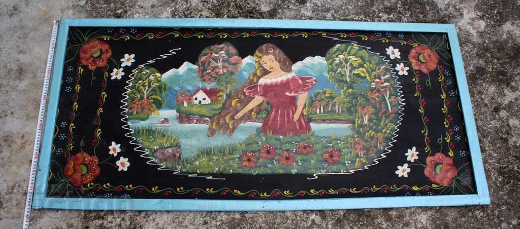 Auction 100-YEAR-OLD LARGE HAND-PAINTED COVER CANVAS PICTURE FRAME Auction 100-YEAR-OLD LARGE HAND-PAINTED COVER CANVAS PICTURE FRAME