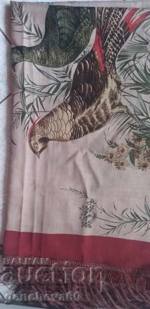 Cashmere 110cm scarf, headscarf with a hunting motif - 6