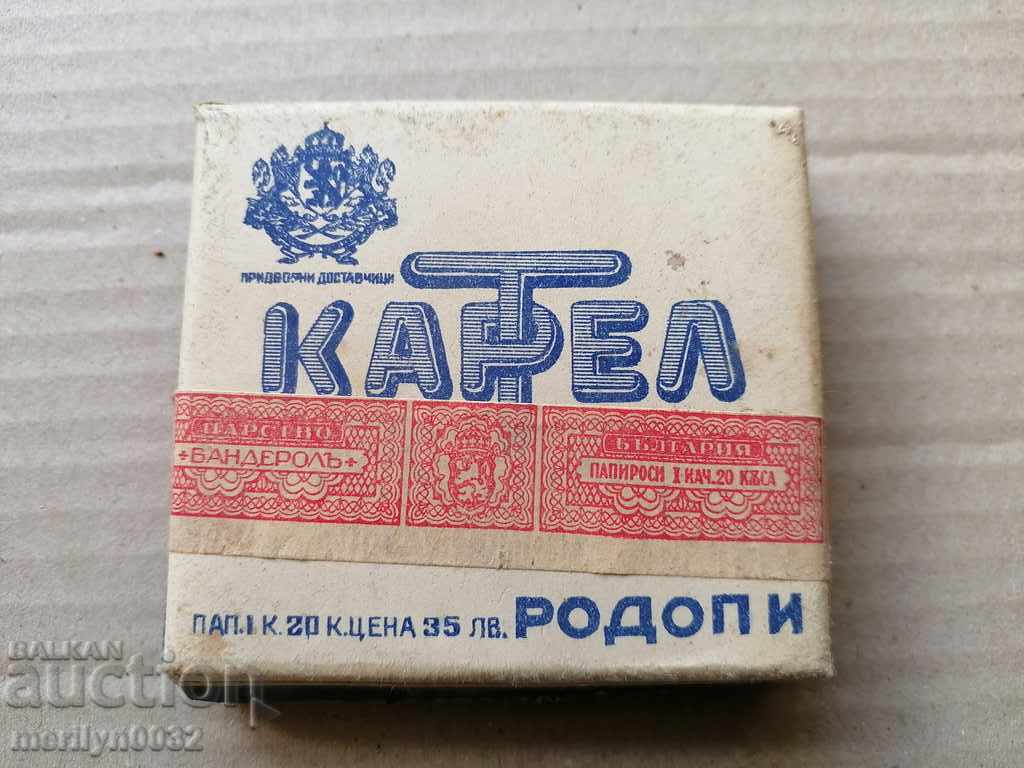 Κουτί τσιγάρων Cartel Rhodopes ΠΛΗΡΕΣ ειδικοί φόροι κατανάλωσης Βασίλειο της Βουλγαρίας