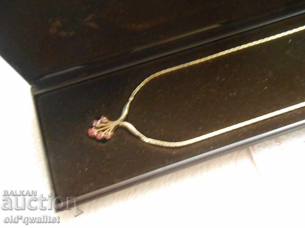 Auction Designer Necklace Silver 925 with gilding and Ruby Certificate Auction Designer Necklace Silver 925 with gilding and Ruby Certificate