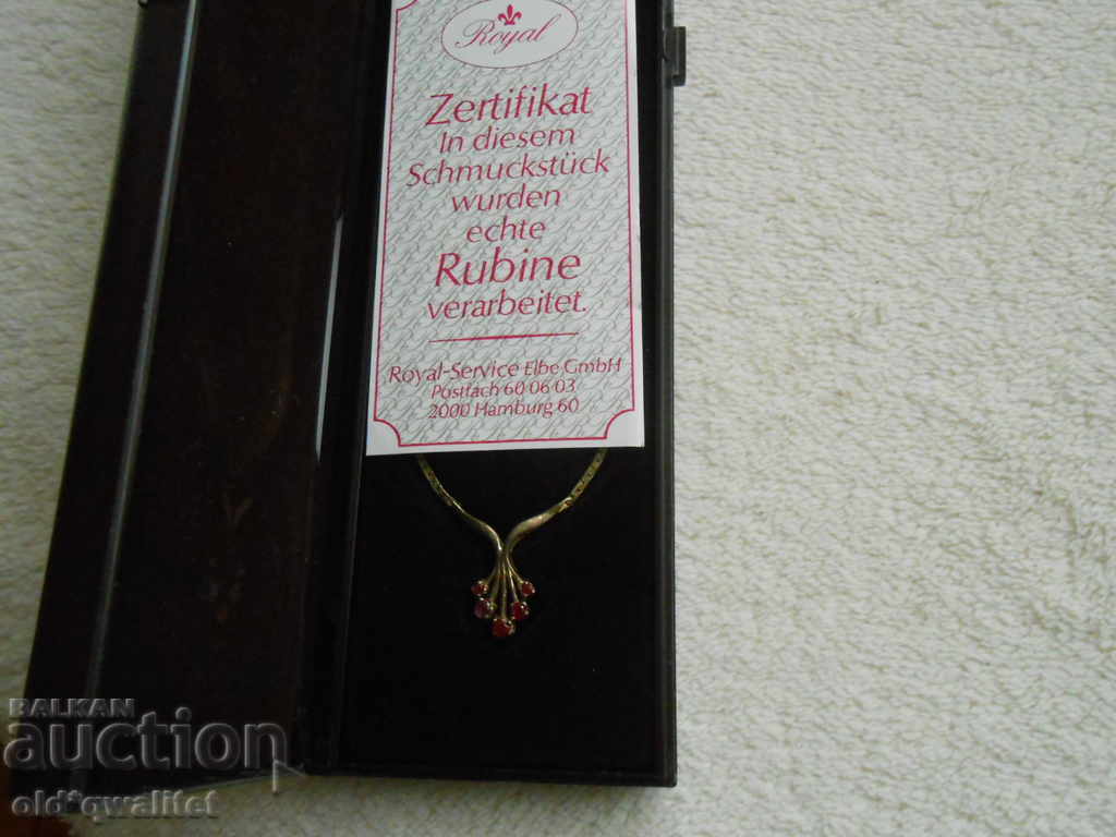 Designer Necklace Silver 925 with gilding and Ruby Certificate - 7 Designer Necklace Silver 925 with gilding and Ruby Certificate - 7