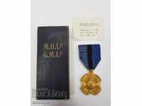Collectible gilded Belgian medal medal with box