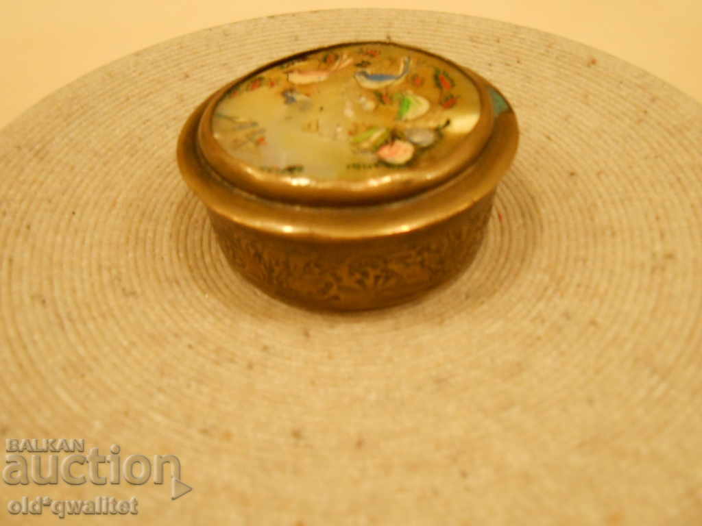 Very rare antique box painted mother of pearl with a mirror with price 200.00 BGN | € 102.26