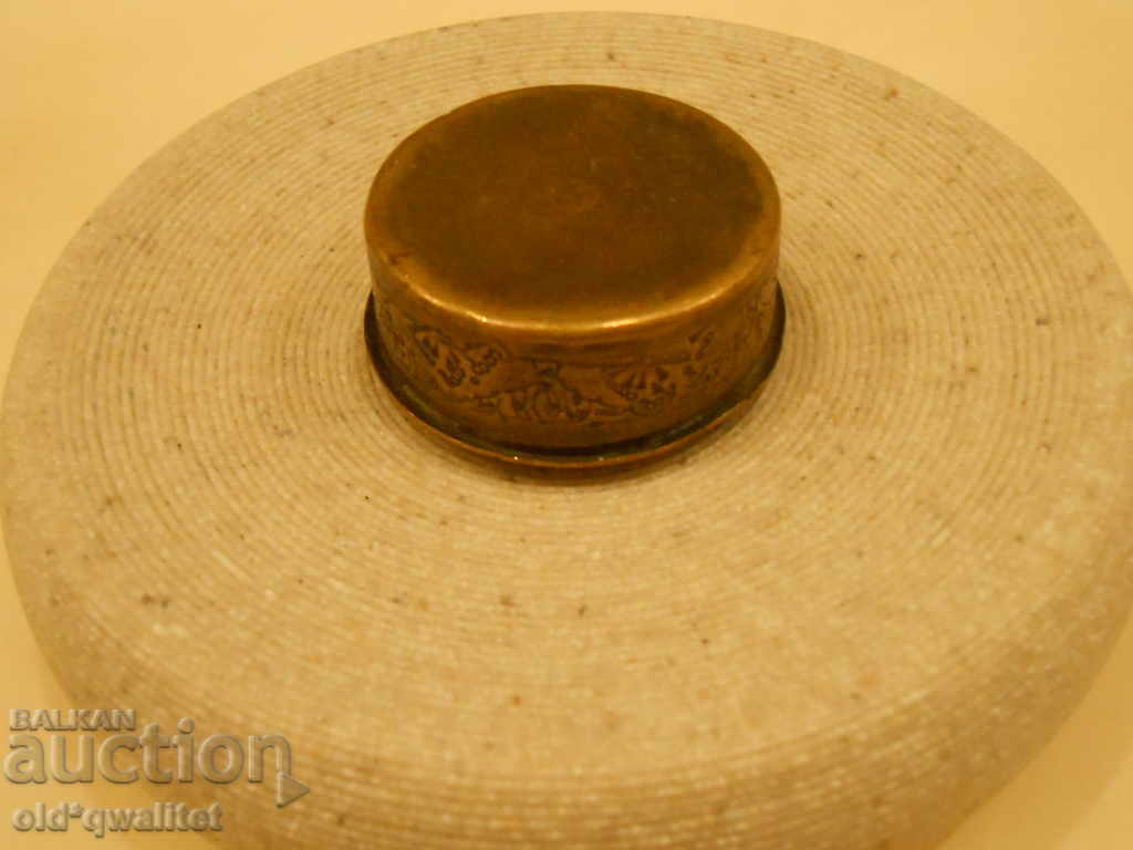 Very rare antique box painted mother of pearl with a mirror - 5