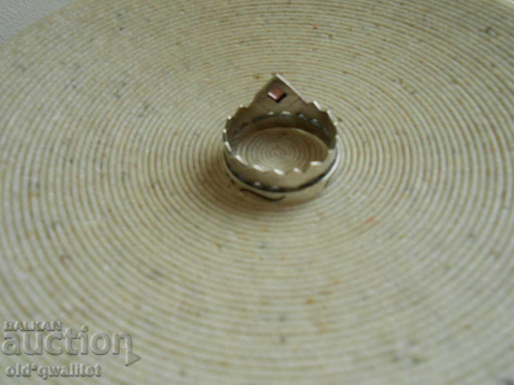 Auction Silver RING with Ruby, 925 Silver and 585 Gold Auction Silver RING with Ruby, 925 Silver and 585 Gold