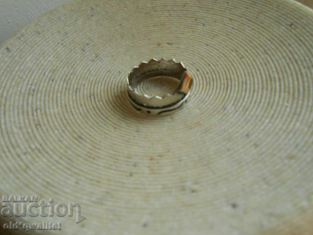 Silver RING with Ruby, 925 Silver and 585 Gold - 6 Silver RING with Ruby, 925 Silver and 585 Gold - 6