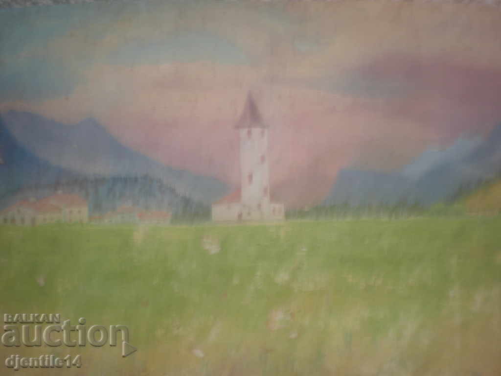 Auction Painting, oil on cardboard Auction Painting, oil on cardboard