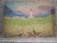 Ζωγραφική, λάδι σε χαρτόνι