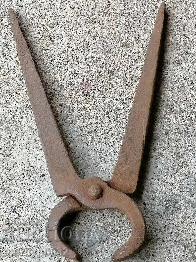 Antique primitive carpet/rug shears/scissors, early 20th century - 7