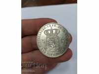 Monedă de argint olandeză rară 2 1/2 G 1858