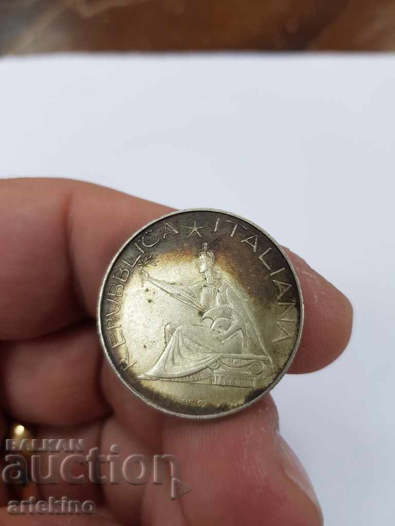 Auction Top quality Italian silver coin 500 pounds 1961 Auction Top quality Italian silver coin 500 pounds 1961