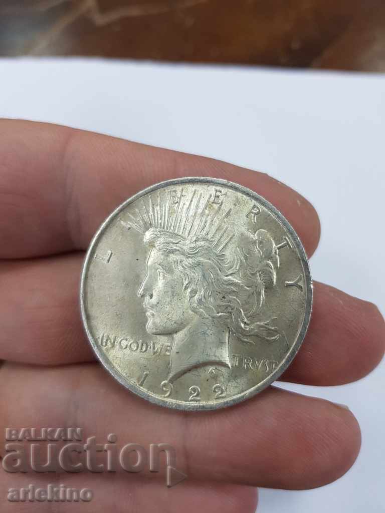 Monedă americană de argint de calitate 1 dolar 1922