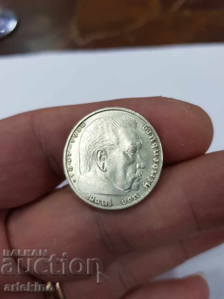 Collectible silver German coin 2 stamps 1938 - 6 Collectible silver German coin 2 stamps 1938 - 6