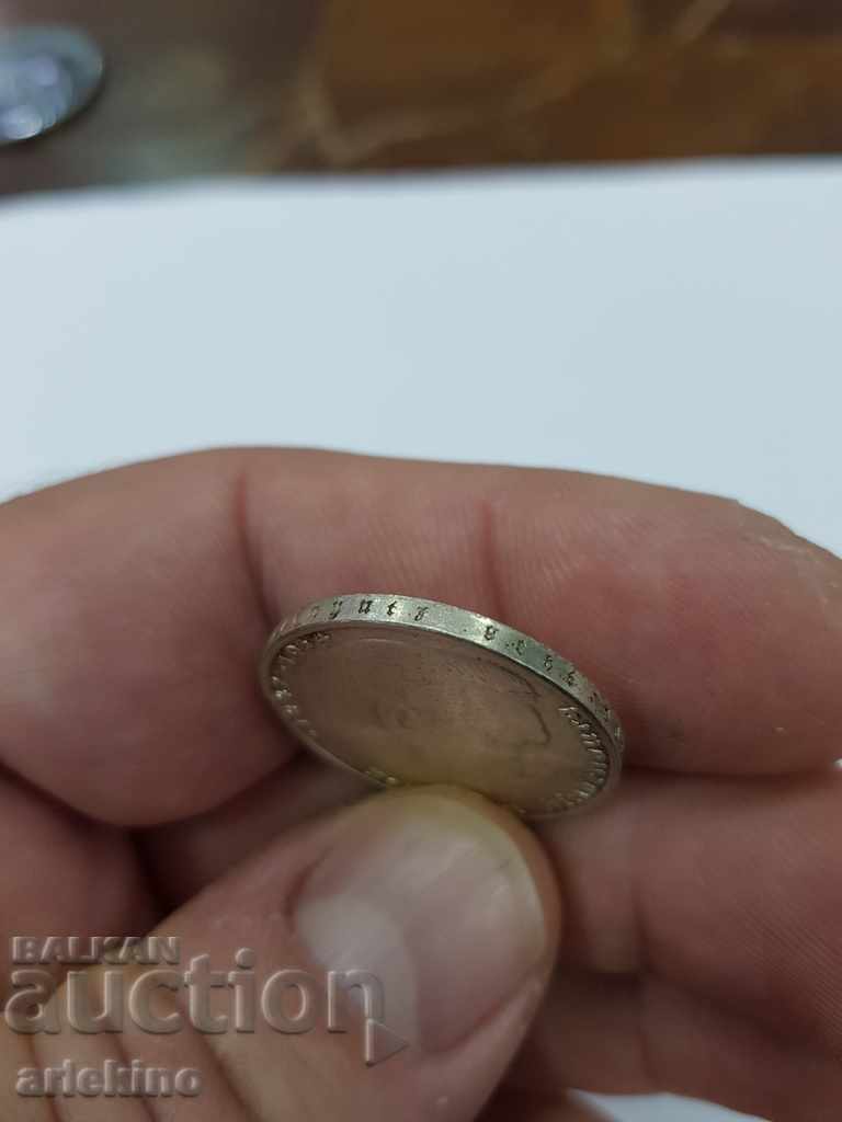 Collectible silver German coin 2 stamps 1938 - 7 Collectible silver German coin 2 stamps 1938 - 7