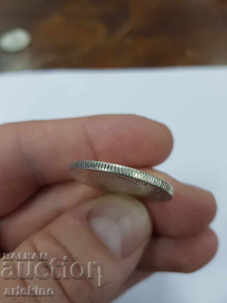 Топ качествена румънска сребърна монета 2 леи 1914 - 7