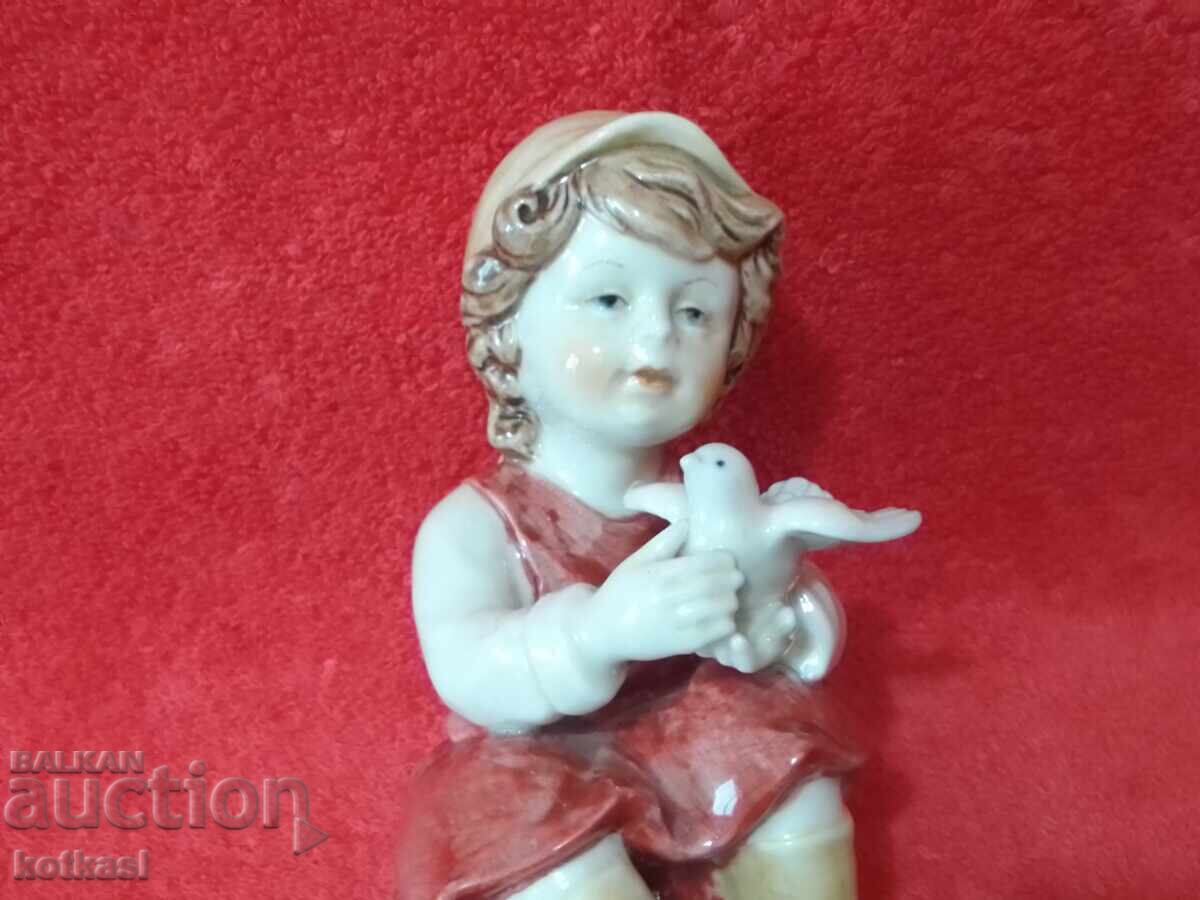 Old porcelain figure Girl with a dove - 6 Old porcelain figure Girl with a dove - 6