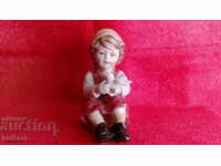 Figurină veche din porțelan Fată cu porumbel