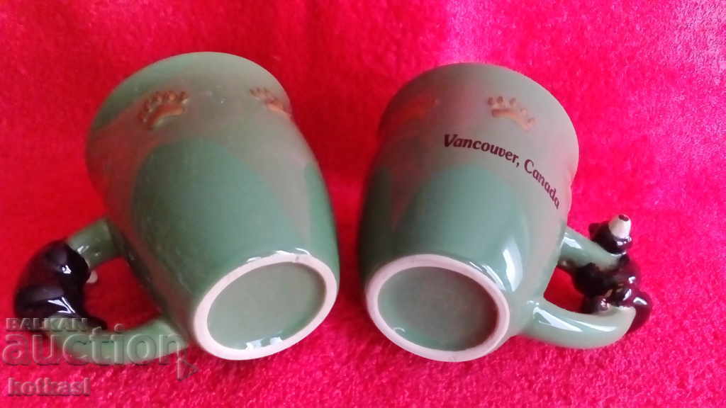 Yellowstone Park old cups Bears Embossed paws - 7 Yellowstone Park old cups Bears Embossed paws - 7