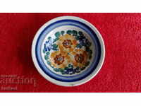 Old hand-painted plate ceramic glaze Poland