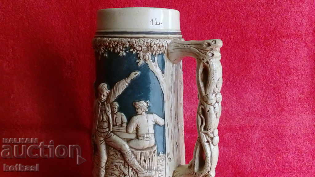 Old large mug 1l Germany dance pub beer garden - 6 Old large mug 1l Germany dance pub beer garden - 6