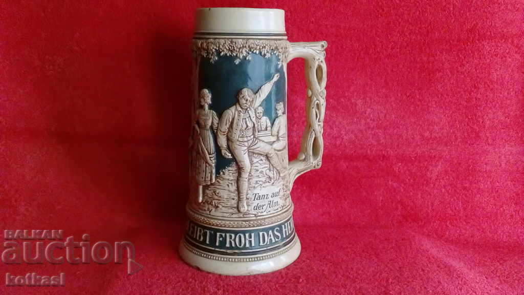 Old large mug 1l Germany dance pub beer garden Old large mug 1l Germany dance pub beer garden