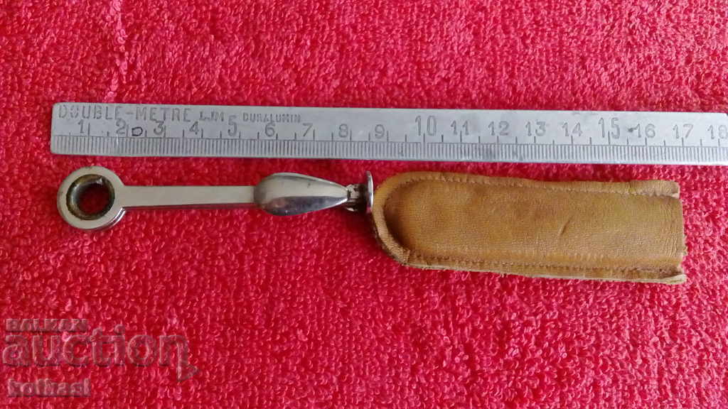 Old tool leather case for cleaning pipes - 5 Old tool leather case for cleaning pipes - 5