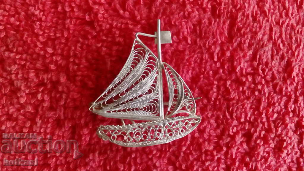 Old Silver Brooch Filigree Ship Sailboat Sea with price 85.50 BGN | € 43.72 Old Silver Brooch Filigree Ship Sailboat Sea with price 85.50 BGN | € 43.72