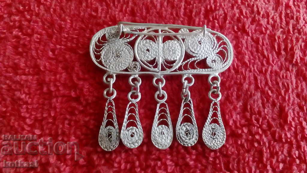 Old silver filigree brooch - 5 Old silver filigree brooch - 5