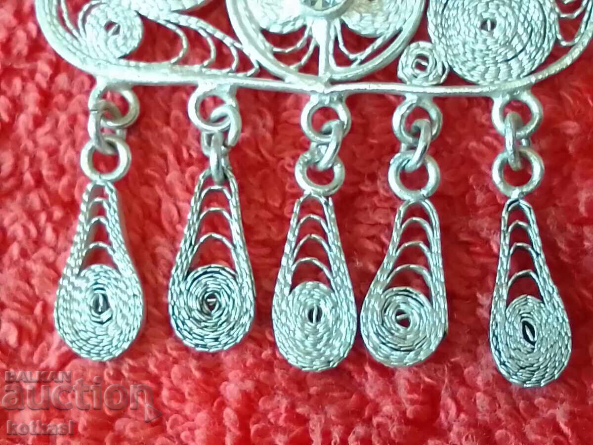 Old silver brooch filigree semi-precious stone - 5 Old silver brooch filigree semi-precious stone - 5