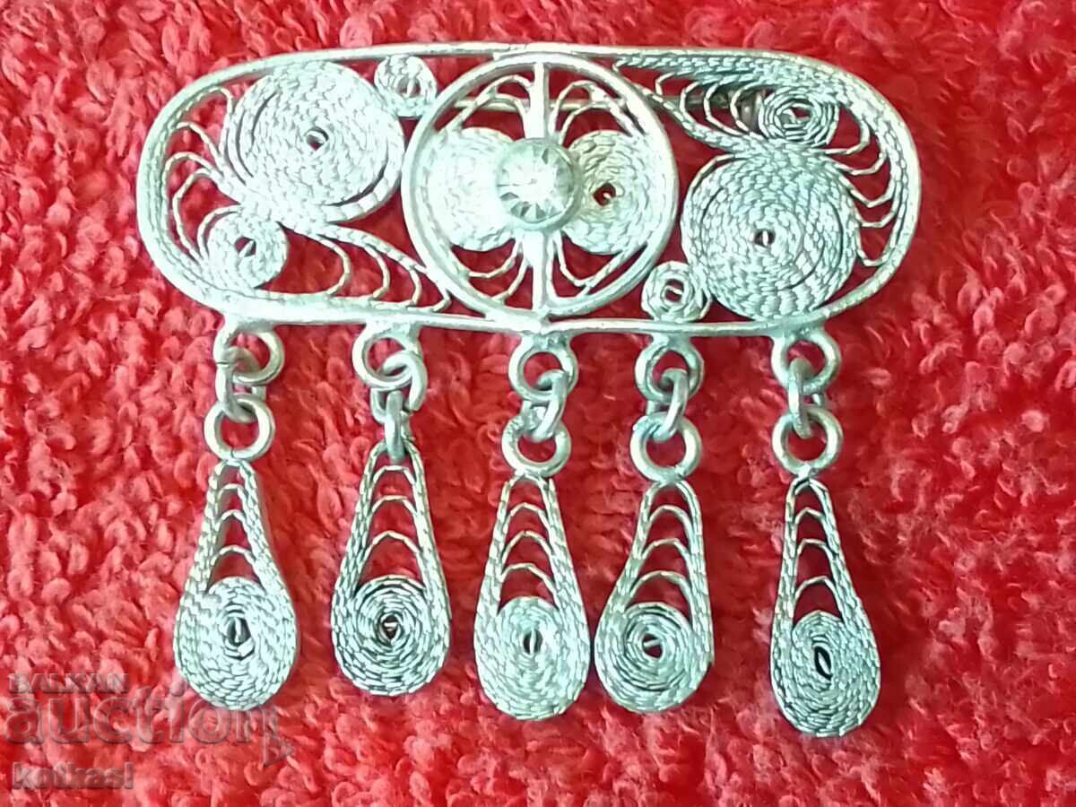 Old silver brooch filigree semi-precious stone - 7 Old silver brooch filigree semi-precious stone - 7
