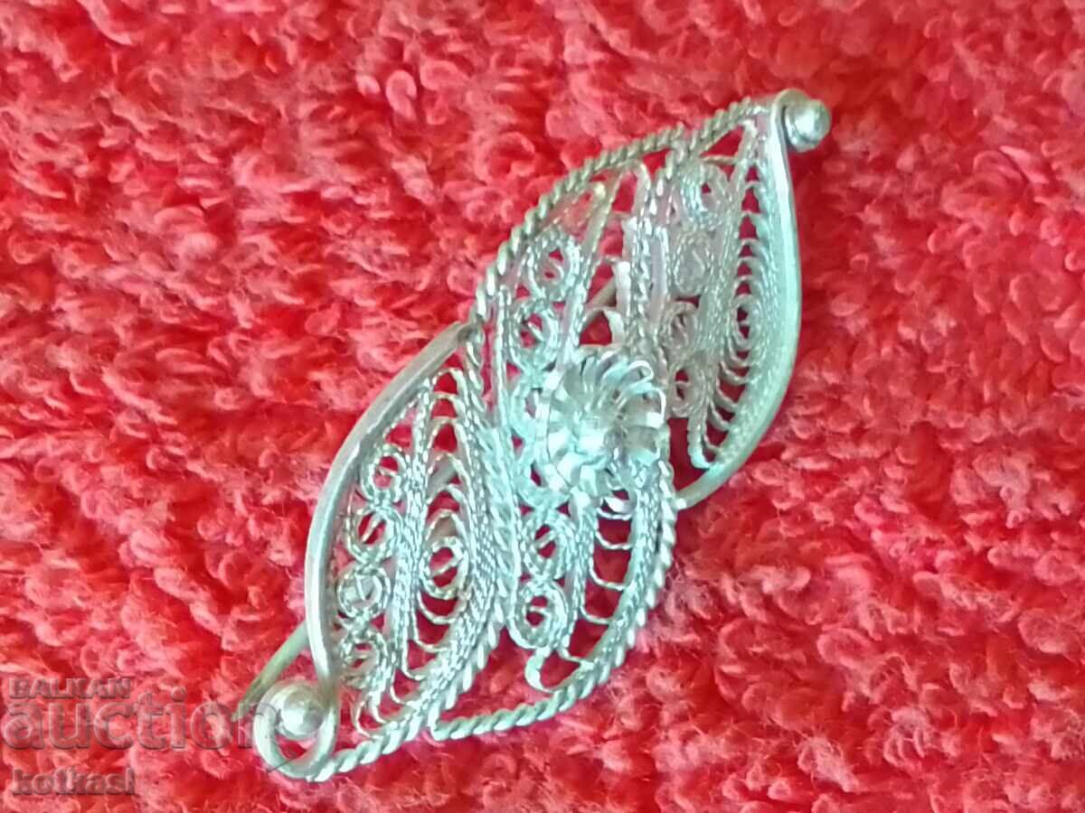 Παλιά ασημί φιλιγκράν καρφίτσα - 6