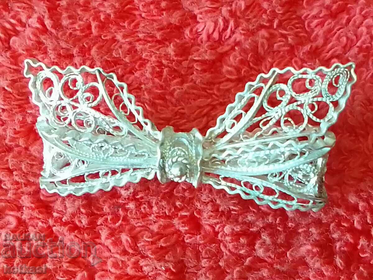 Broșă cu panglică din filigran de argint vechi - 7 Broșă cu panglică din filigran de argint vechi - 7