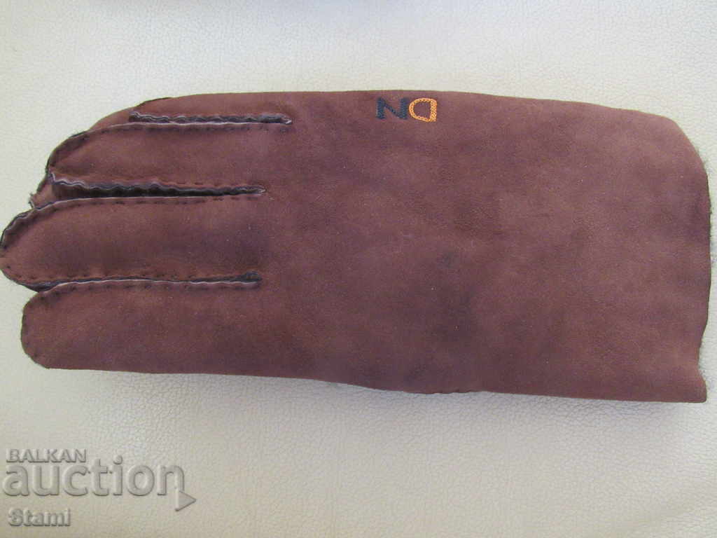 Men's leather brown gloves, new