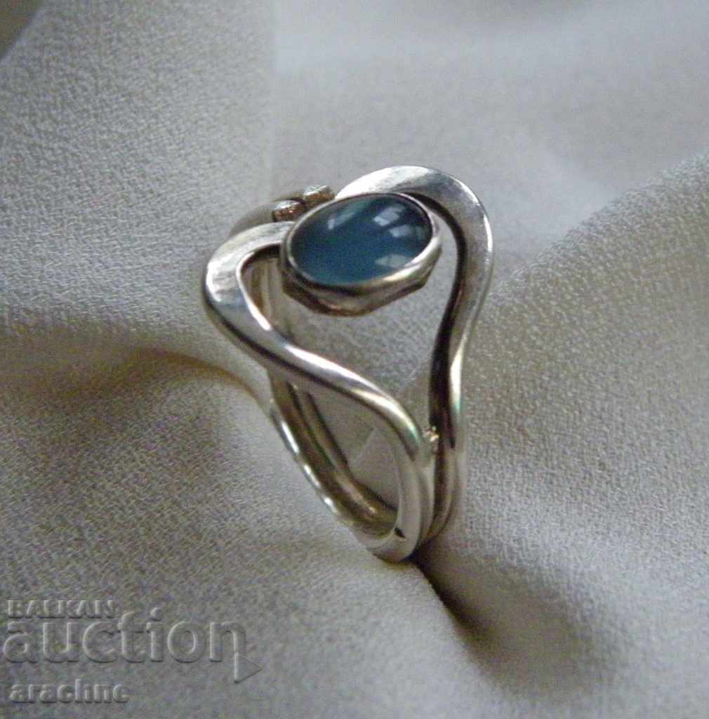 Silver ring with aquamarine with price 40.00 BGN | € 20.45