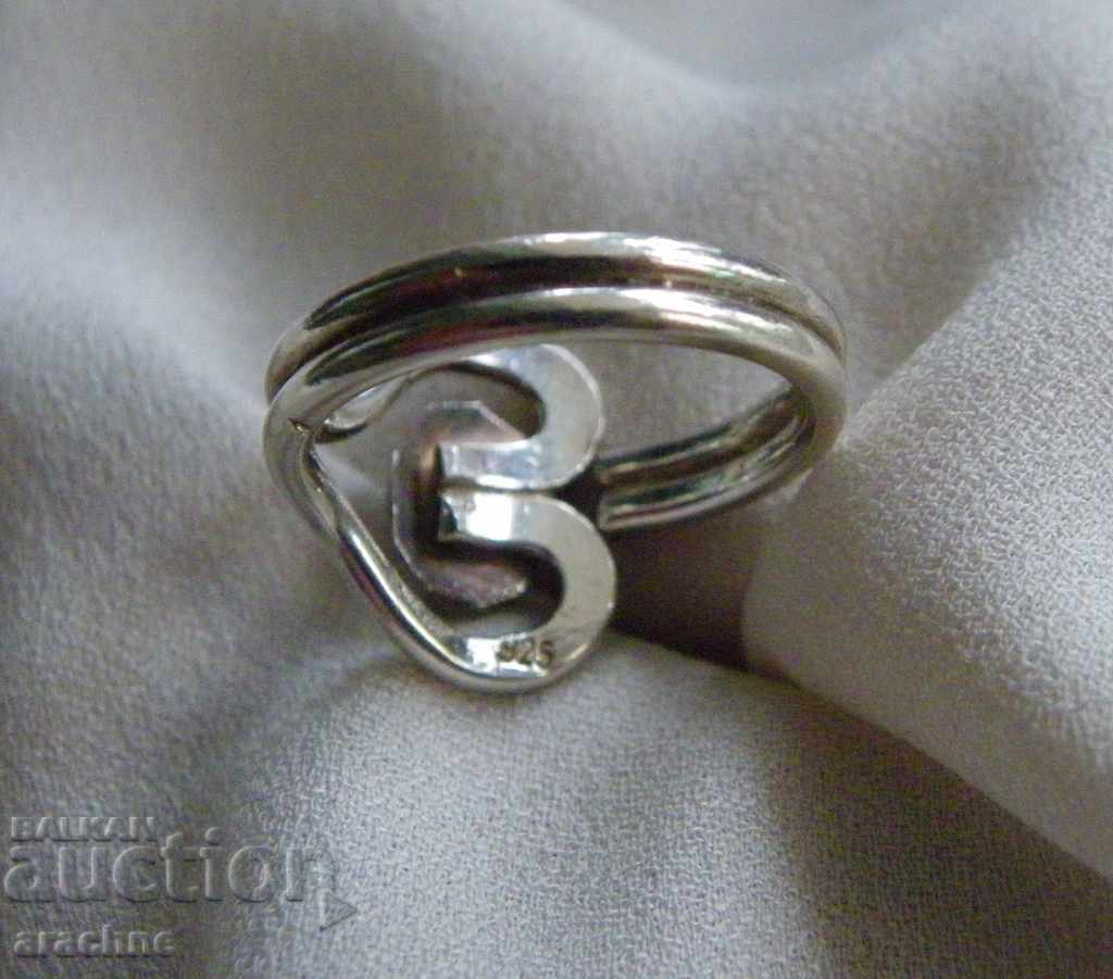 Silver ring with aquamarine - 5