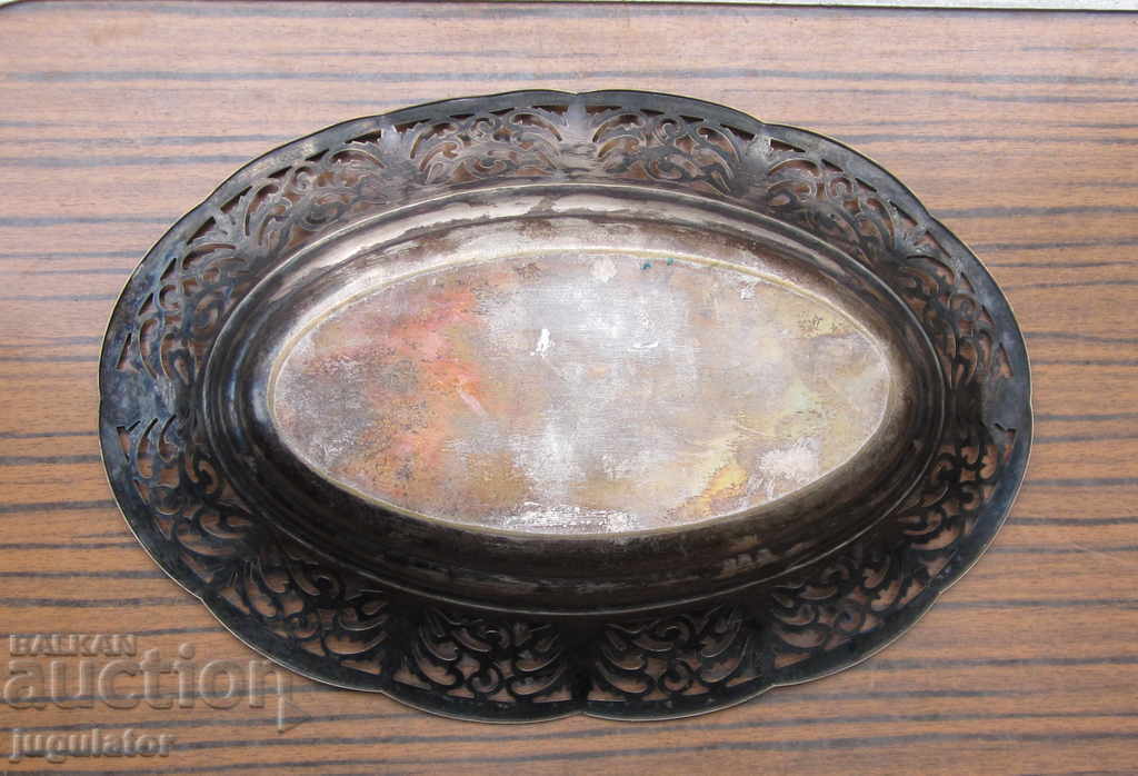 Auction Art Deco Antique bronze silver-plated fruit bowl - marked Auction Art Deco Antique bronze silver-plated fruit bowl - marked