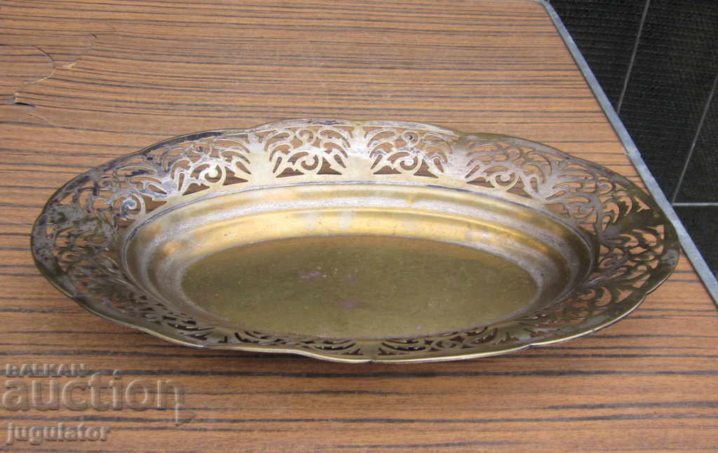 Delivery of Art Deco Antique bronze silver-plated fruit bowl - marked Delivery of Art Deco Antique bronze silver-plated fruit bowl - marked