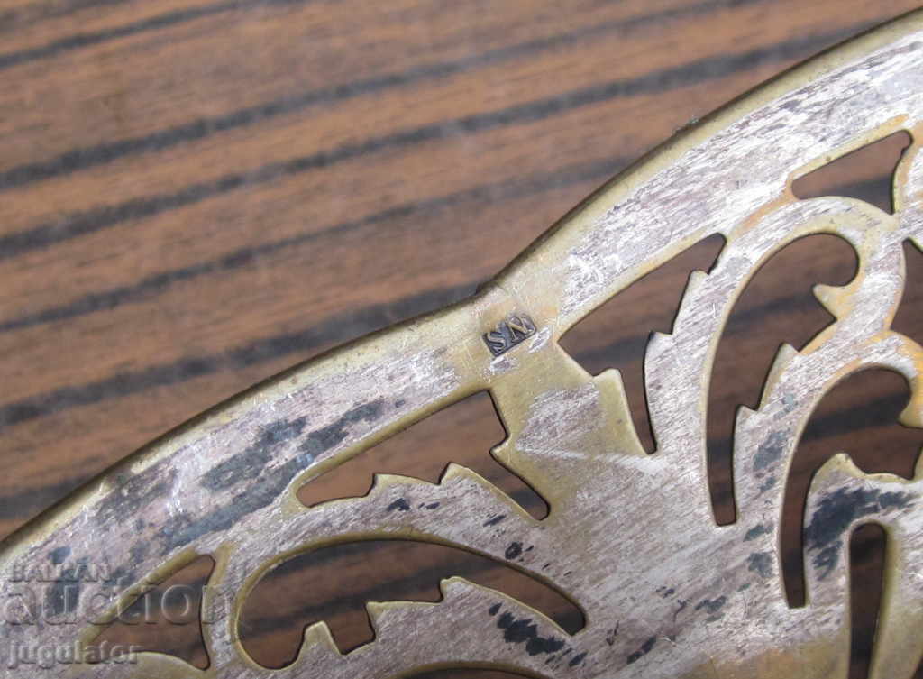 Art Deco Antique bronze silver-plated fruit bowl - marked - 5 Art Deco Antique bronze silver-plated fruit bowl - marked - 5