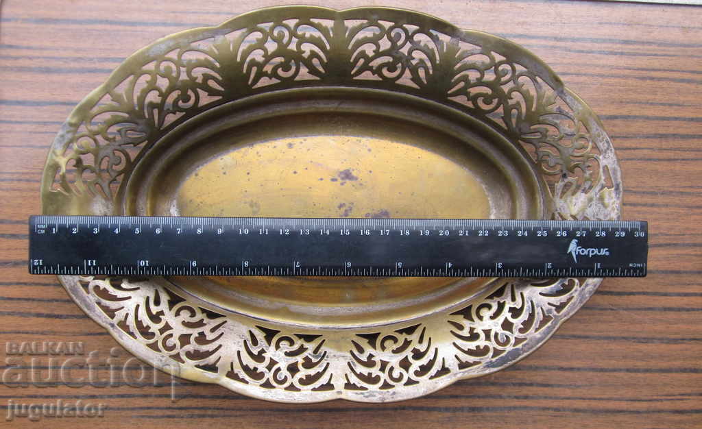 Art Deco Antique bronze silver-plated fruit bowl - marked - 7 Art Deco Antique bronze silver-plated fruit bowl - marked - 7