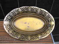 Art Deco Antique bronze silver-plated fruit bowl - marked