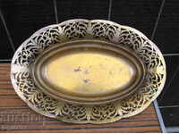 Art Deco antique silver-plated bronze fruit bowl - marked