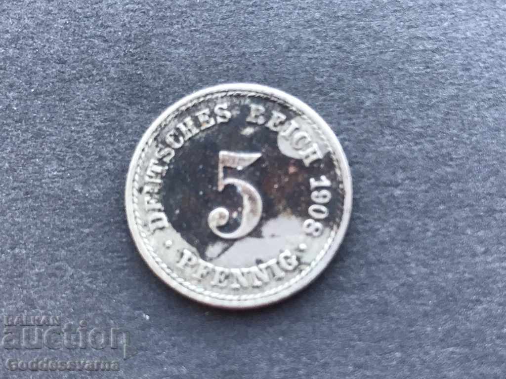 Germany 5 pfenig 1908 A with price 1.00 BGN | € 0.51 Germany 5 pfenig 1908 A with price 1.00 BGN | € 0.51