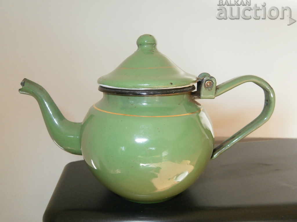 old vintage retro enamel teapot
