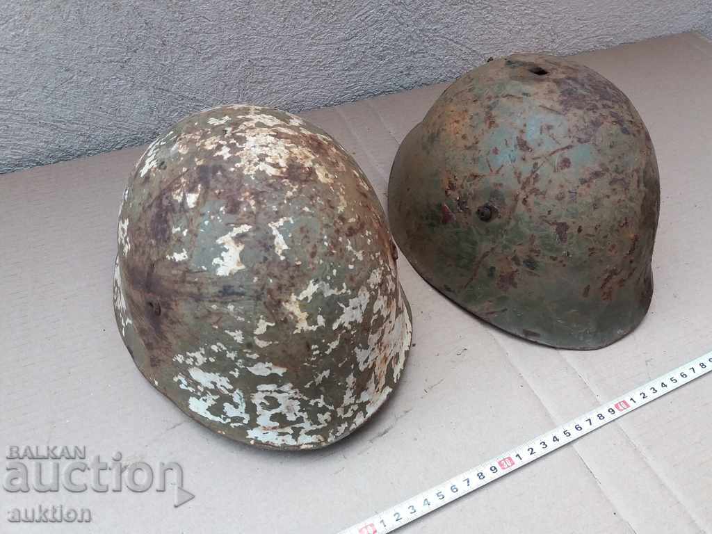 Auction LOT OF TWO MILITARY HELMETS - BA Auction LOT OF TWO MILITARY HELMETS - BA
