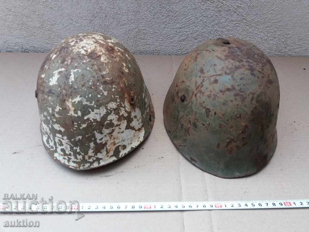 LOT OF TWO MILITARY HELMETS - BA