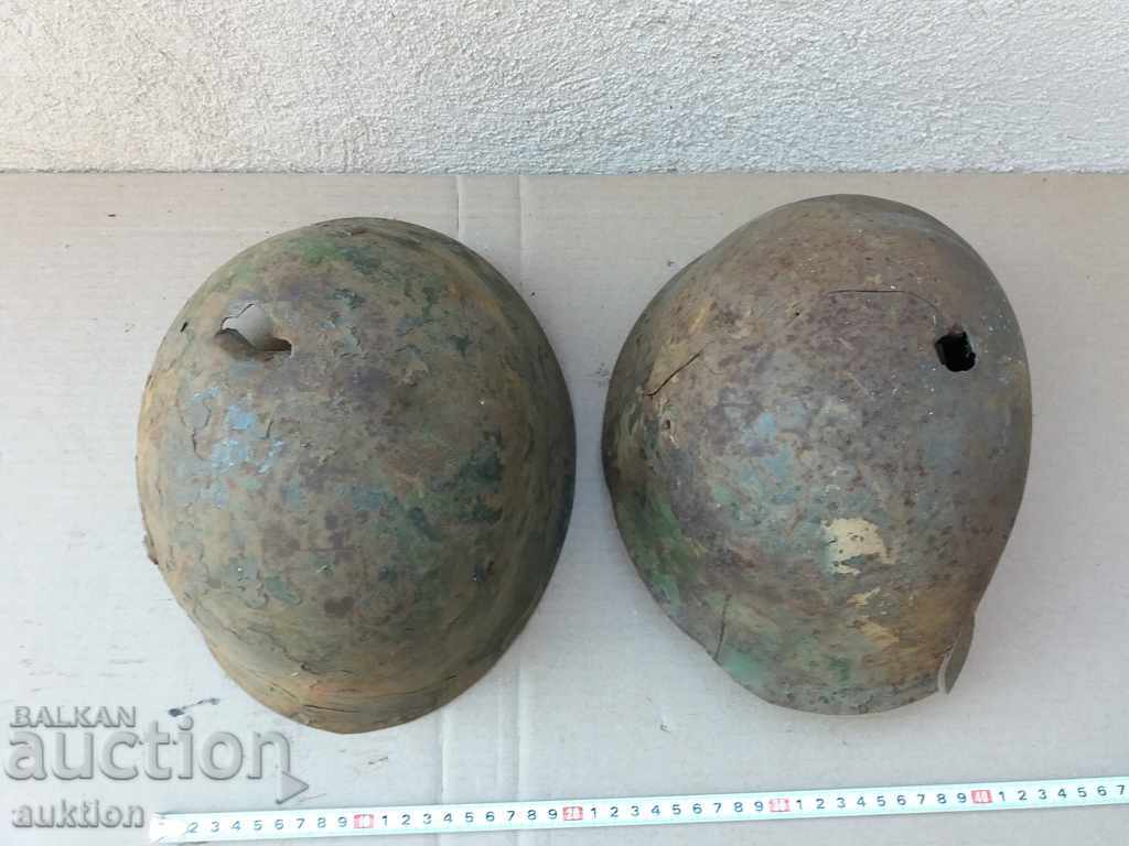Auction  LOT OF TWO MILITARY HELMETS - BA