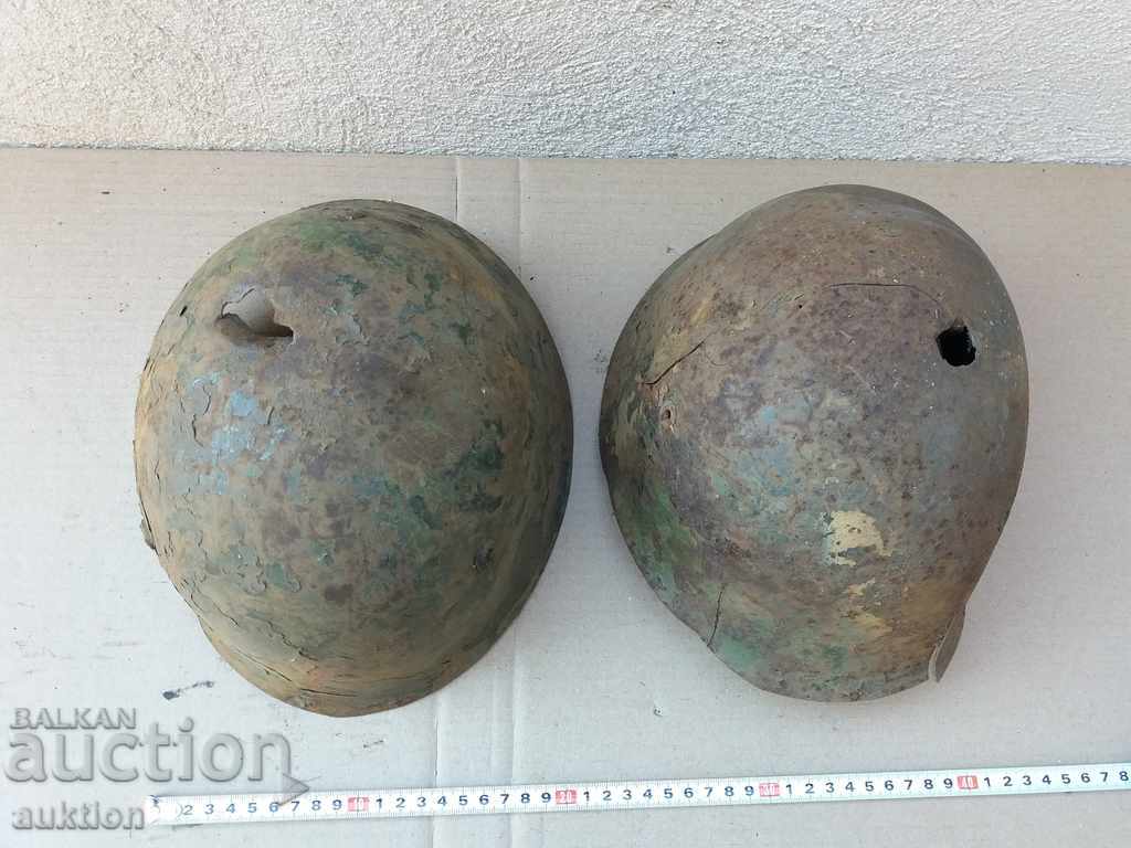 LOT OF TWO MILITARY HELMETS - BA - 6