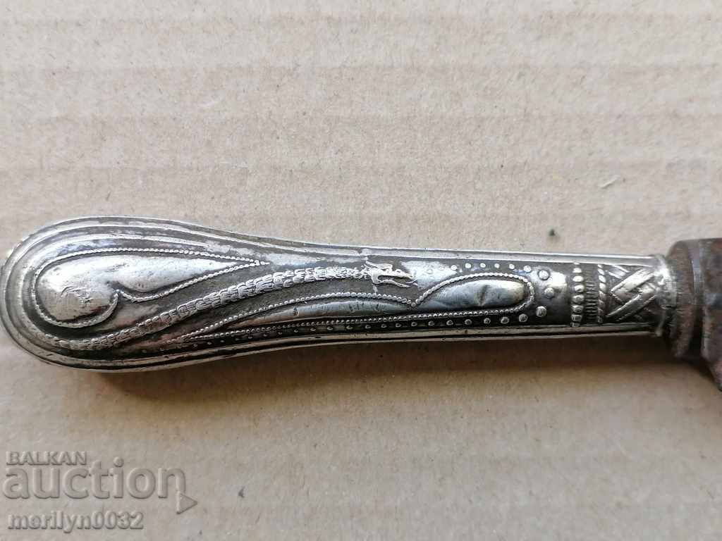 An old knife with a silver handle of grandfather Vladika with price 56.00 BGN | € 28.63 An old knife with a silver handle of grandfather Vladika with price 56.00 BGN | € 28.63