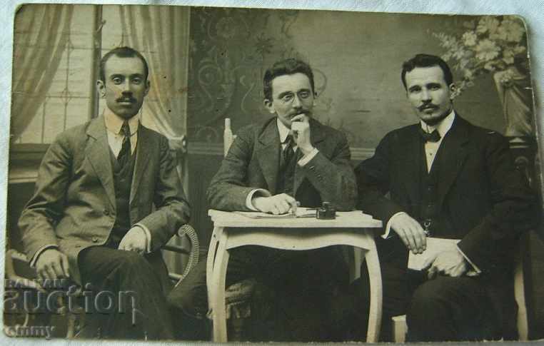 Old photo card men Germany 1911 brand traveled
