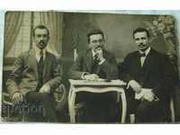 Old photo card men Germany 1911 brand traveled